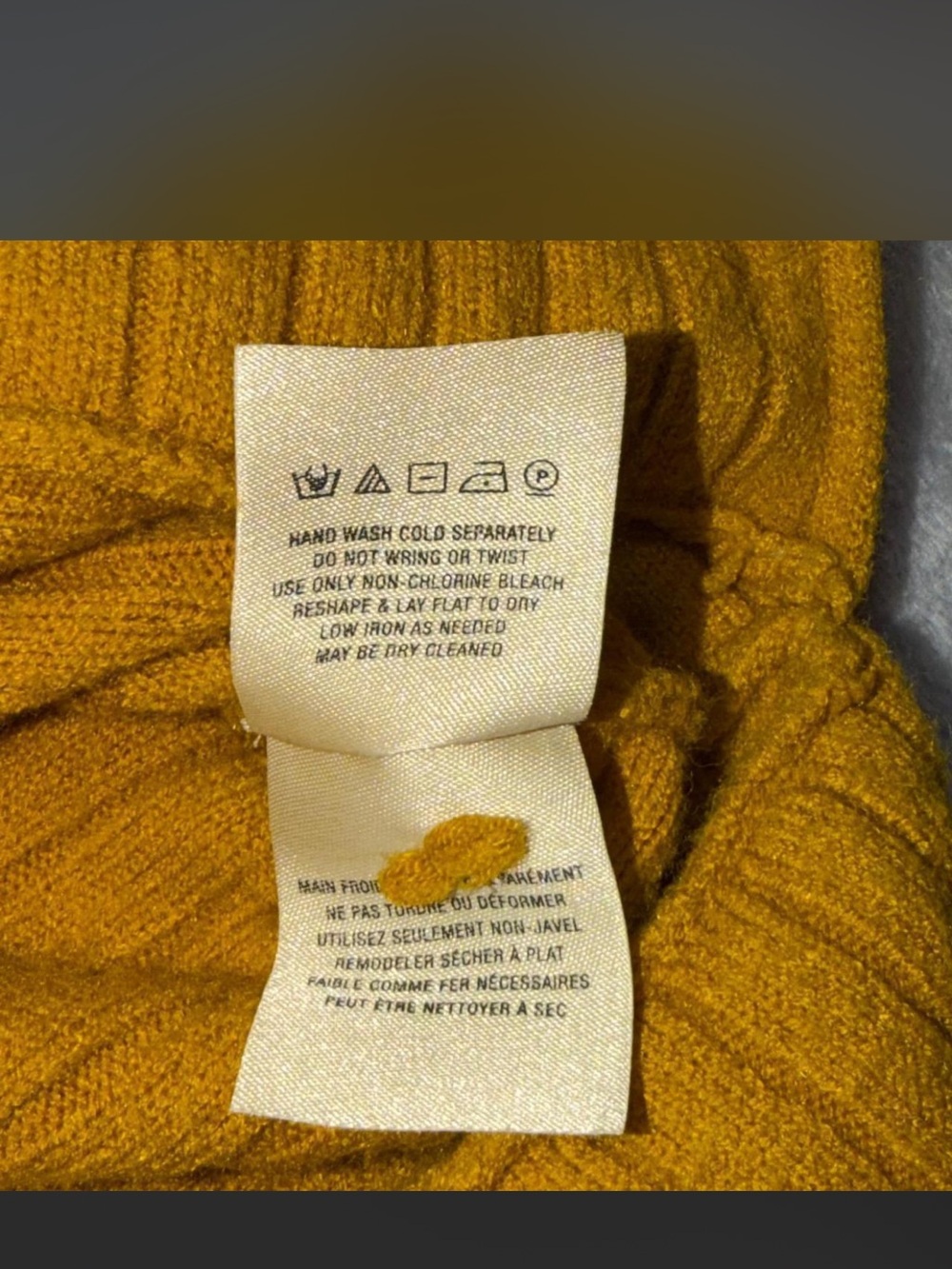 Moth by Anthropologie Ribbed Mustard Cowl-Neck Sweater - Picture 4 of 6